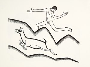 Hopper på fjellet av Eric Gill