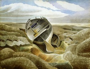 Salt Marsh, 1938 (wc over blyant på papir) av Eric Ravilious