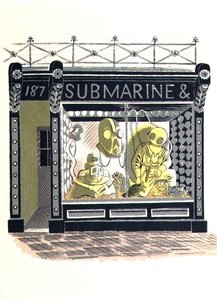 The Marine Suppliers, trykt av Curwen Press, fra High Street, av J.M. Richards, utgitt av Country Life, 1938 (sett med 24) av Eric Ravilious