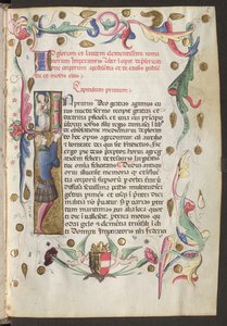 Helside: tekst, initialer og vinranker med Friedrich IIIs våpenskjold nedenfor av Erich Lessing