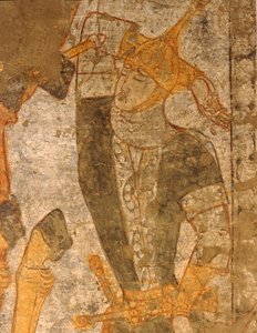 Såret kriger (freske) av Erich Lessing