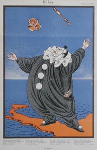 Karikatur av Benito Mussolini (1883-1945), fra magasinet 