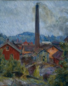 Fabrikkbygg på Lysaker av Erik Theodor Werenskiold