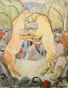Hestekamp av Erik Theodor Werenskiold