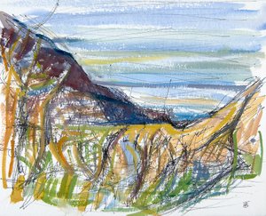 Mot Marsland Mouth, North Devon (penn og blekk og wc på papir)