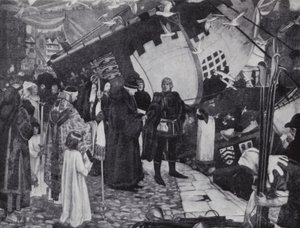 Italienskfødt engelsk oppdagelsesreisende, John Cabot, som oppdaget den nordamerikanske kystlinjen av Ernest (after) Board