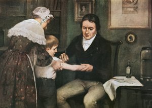 Dr Edward Jenner (1749-1823) utførte sin første vaksinasjon mot kopper på James Phipps, gutt på åtte, 14. mai