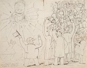 The Celebration for Old Hugo, karikatur av Victor Hugo (1802-85) fra et brev til Paul Verlaine, ca. 1880