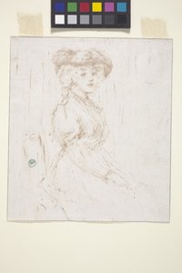 Sittende kvinne (monoprint)