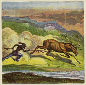 Amerikansk indianer som jakter på hjort av Ernest Henry Griset