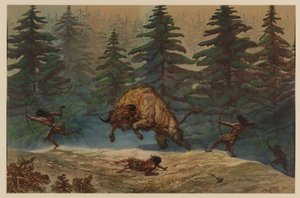 Jakt på en bison, 1871 av Ernest Henry Griset