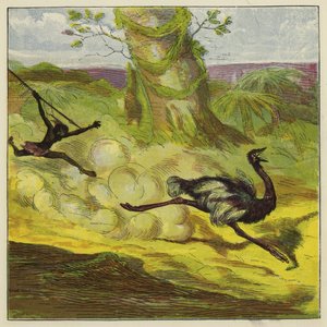 Mann som jakter på en struts av Ernest Henry Griset