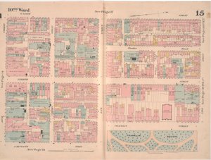 Forsikringskart over byen Philadelphia; bind 2, plate15, 1887 (håndfarget gravering)