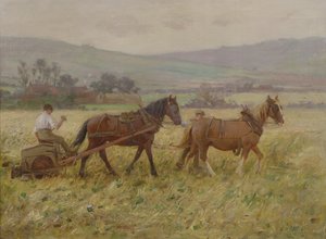 The Harvesting Team (olje på lerret) av Ernest Higgins Rigg