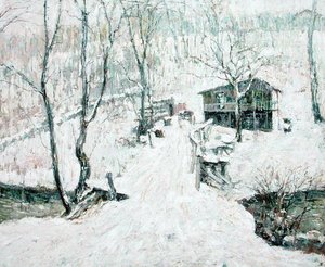 Country scene, vinter av Ernest Lawson