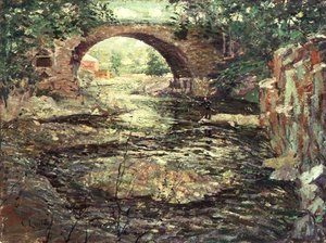 Old Stone Bridge (olje på lerret) av Ernest Lawson
