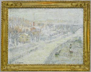 Vinterlandskap - Washington Bridge, ca. 1907-10 av Ernest Lawson