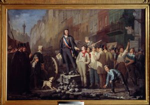 Alphonse Baudin (1811-1851) på barrikaden til den faubourgske Saint Antoine 3. desember 1851 Under opprøret provosert av statskuppet til Louis Bonaparte (fremtidige Napoleon III) av 2.12.1851, døde deputaten Alphonse Baudin den barrikadene i Pa av Ernest Louis Pichio