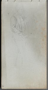 Skissebok, side 03: Figurstudie. av Jean Louis Ernest Meissonier