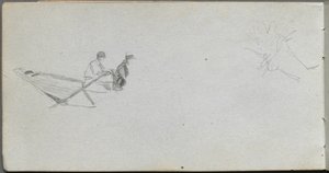 Skissebok, side 04: Figurer i en båt av Ernest Meissonier