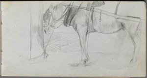 Skissebok, side 06: Studie av en hest av Ernest Meissonier
