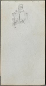 Skissebok, side 08: Studie av en soldat bakfra. av Jean Louis Ernest Meissonier