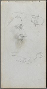 Skissebok, side 14: Figurer av Ernest Meissonier
