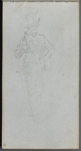 Skissebok, side 15: Study of a Soldier. av Jean Louis Ernest Meissonier