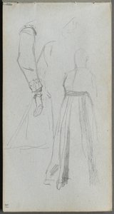 Skissebok, side 31: Studie av figurer. av Jean Louis Ernest Meissonier