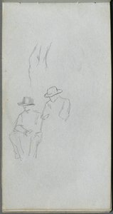 Skissebok, side 32: Studie av figurer. av Jean Louis Ernest Meissonier