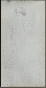 Skissebok, side 35: Studie av et hode. av Jean Louis Ernest Meissonier