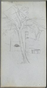 Skissebok, side 36: Trestudie. av Jean Louis Ernest Meissonier