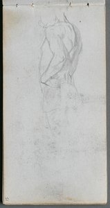 Skissebok, side 51: Figurstudie. av Jean Louis Ernest Meissonier