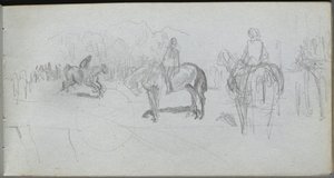 Skissebok, side 52: Figurstudie av Ernest Meissonier