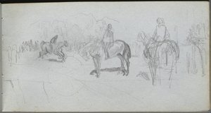 Skissebok, side 52: Figurstudie . av Jean Louis Ernest Meissonier
