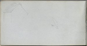Skissebok, side 54: Arkitekturstudie. av Jean Louis Ernest Meissonier
