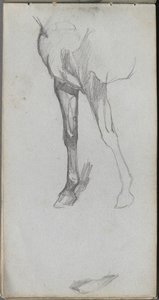 Skissebok, side 66: Studie av en hest av Ernest Meissonier