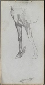 Skissebok, side 66: Studie av en hest. av Jean Louis Ernest Meissonier