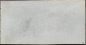Skissebok, side 77: Figurstudie. av Jean Louis Ernest Meissonier