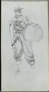 Skissebok, side 79: Soldat med tromme
