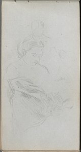 Skissebok, side 82: Studie av figurer. av Jean Louis Ernest Meissonier