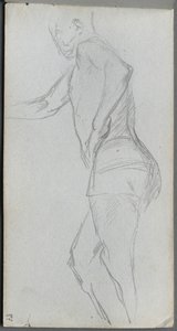 Skissebok, side 87: Figurstudie av Ernest Meissonier