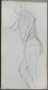 Skissebok, side 87: Figurstudie. av Jean Louis Ernest Meissonier