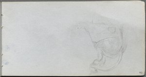 Skissebok, side 93: Studie av en sal. av Jean Louis Ernest Meissonier