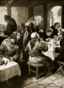 Wimund forteller sine eventyr til munkene i Byland, 1141, illustrasjon fra 