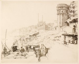 Moske og tempel, 1900-tallet (etsing og tørrpunkt)
