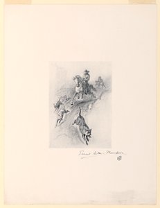 Garveri, med hundene sine, kom galopperende opp i Cañon av Ernest Thompson Seton