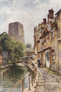 Fisher Row and Remains of Oxford Castle (farge litho)