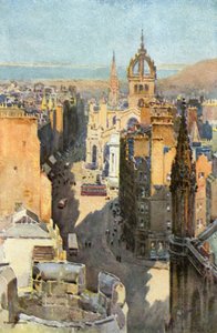 High Street (farge litho) av Ernest William Haslehust