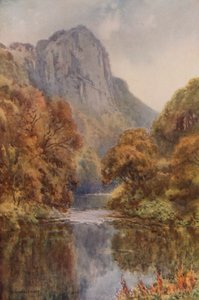 High Tor, Matlock (farge litho) av Ernest William Haslehust